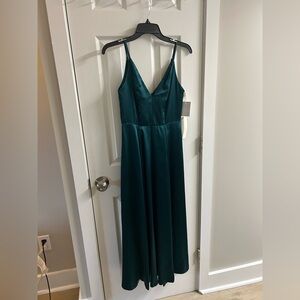 David's Bridal Deep Green Maxi Dress